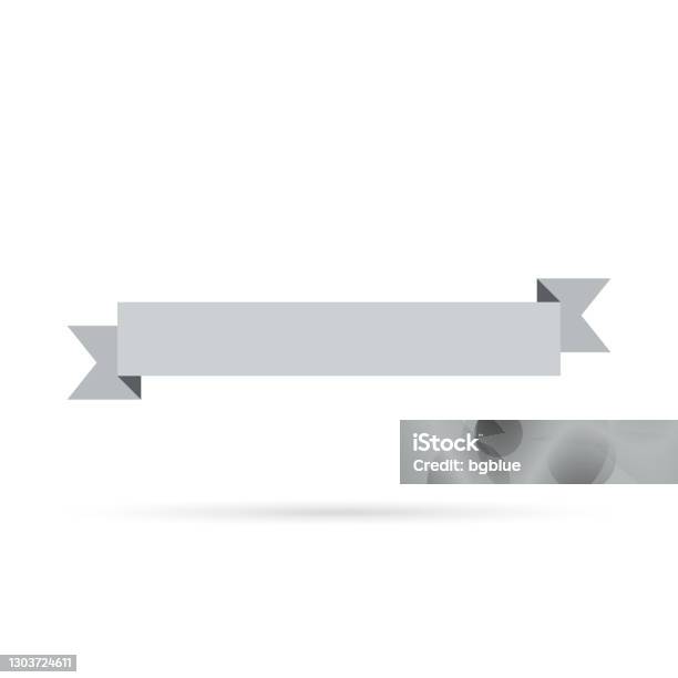 Grey Ribbons Border Gray Ribbon Isolated On White Background Design Element Stock ...