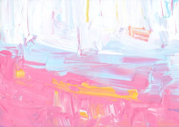 istock Abstract pastel colorful background. Pink, yellow, blue, white artistic backdrop. Textured brush strokes on paper. Contemporary oil painting 1303729410