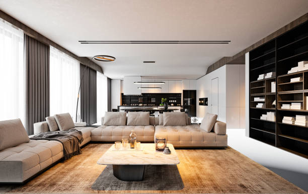 istock 3d render of modern living room 1303731822