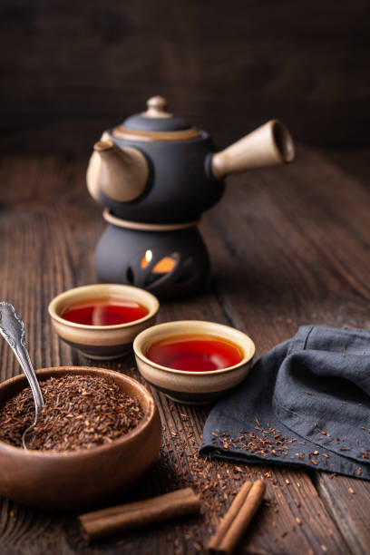 Freshly made Rooibos tea full of antioxidants stock photo
