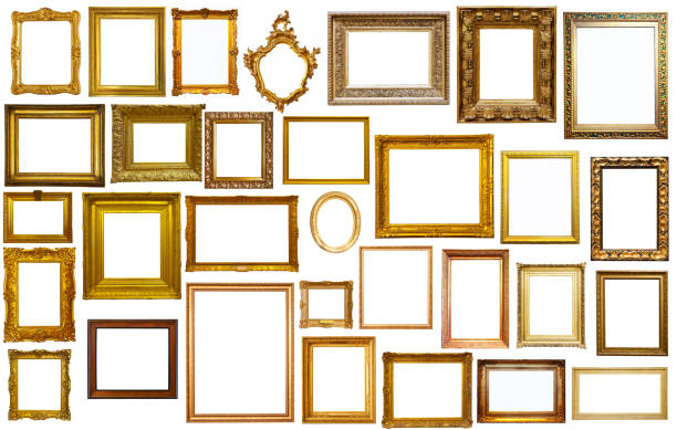 istock set of golden art frames 1303737044