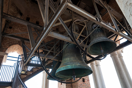 Bells of the Lamberti Tower in Verona, Italy