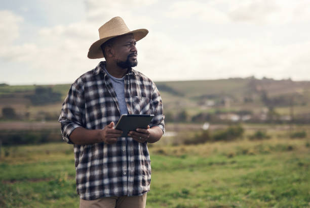 istock Managing his farm anywhere with easy to use software 1303739186