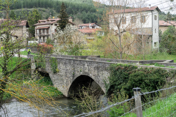 istock A bridge going over a river in an old village 1303739274