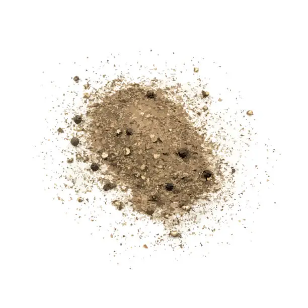 Vector illustration of Heap of Ground Black Pepper Isolated on White