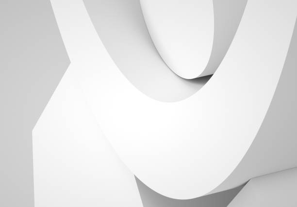 istock Abstract minimal background. White geometric 3d shapes 1303741622