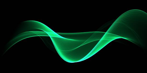 istock Abstract Green Background, Futuristic Wavy 1303742311