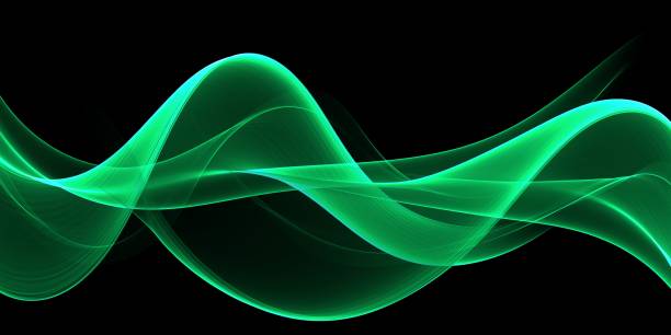 istock Abstract Green Background, Futuristic Wavy 1303742314