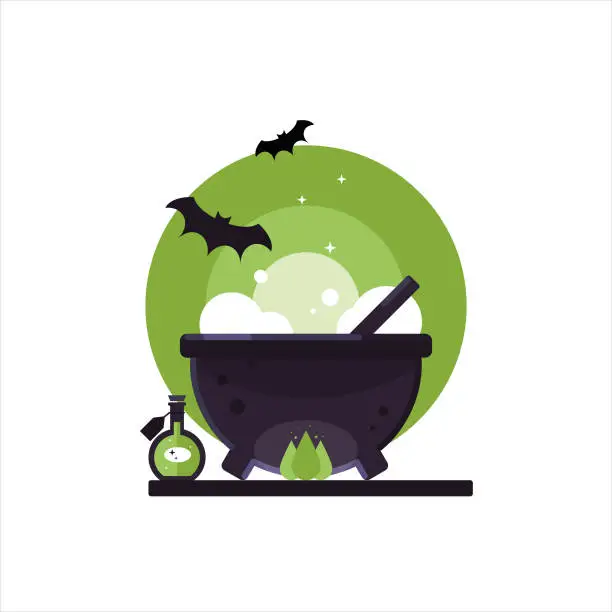 Vector illustration of Witch's cauldron
