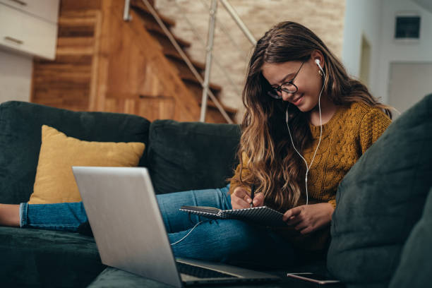 istock Alone time with some online company 1303747929