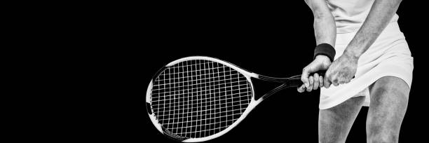 istock Athlete playing tennis with a racket 1303751898