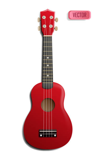 istock Ukulele realistic vector illustration. Acoustic classic hawaiian guitar with four strings 1303752939
