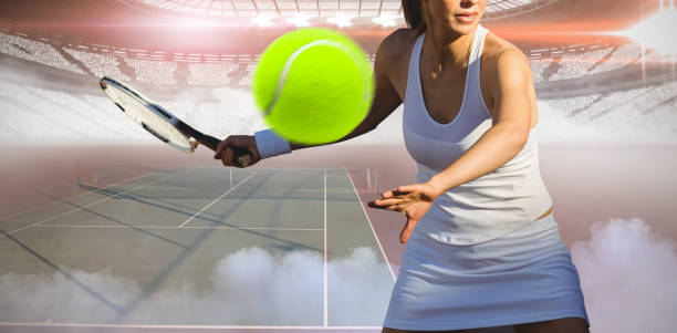 istock Composite image of tennis woman 1303754096
