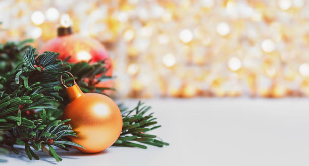 istock Natural fir tree branch in christmas composition. 1303762879