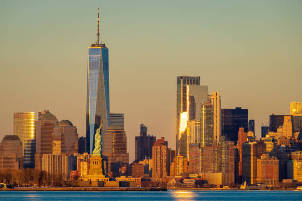istock Statue of Liberty with Manhattan in the background 1303772555
