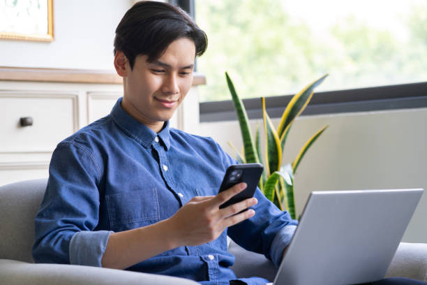 istock The man works at home 1303780649