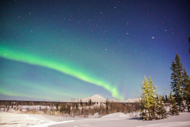 The Auroras create a beautiful display over the skies of Interior Alaska. Also called Northern Lights.