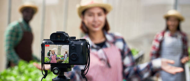 istock Young creative influencer an online streaming farming demonstration. 1303787989