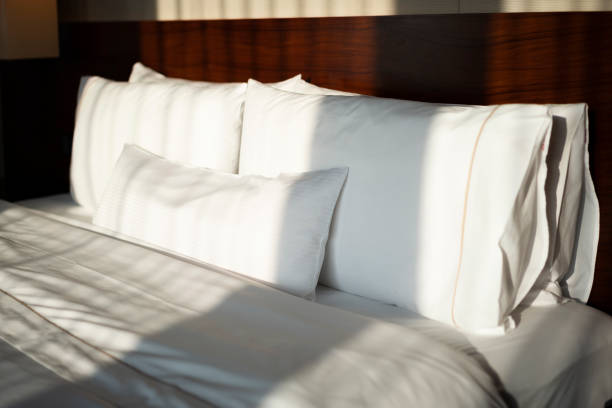 istock Comfortable bed in the bedroom 1303795080