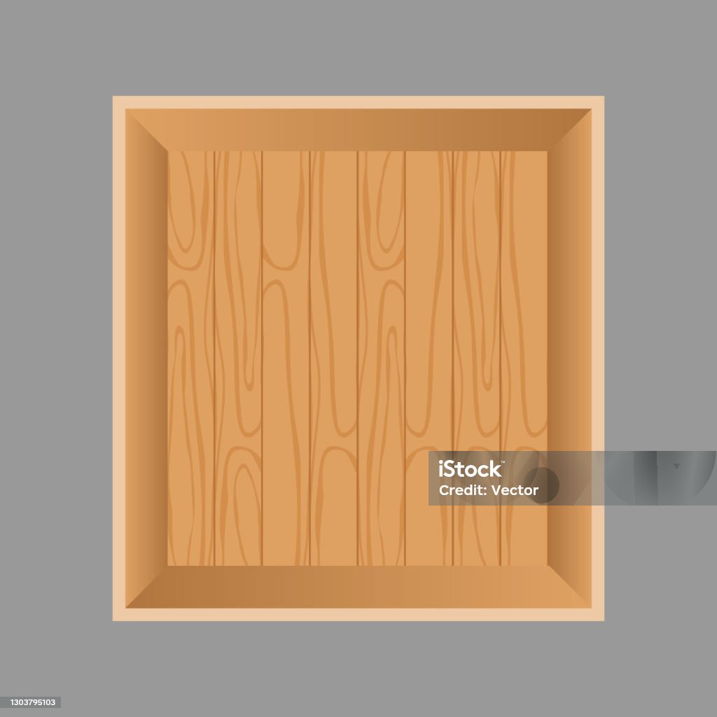Wooden Box Empty Wooden Box Without A Lid Vector Cartoon Illustration