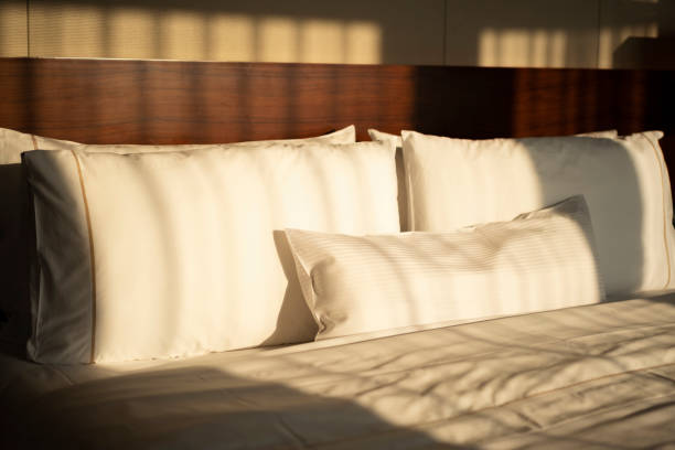 istock Comfortable bed in the bedroom 1303795104