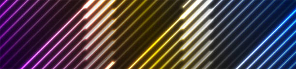 istock Shiny glowing colorful neon laser lines abstract background 1303797970