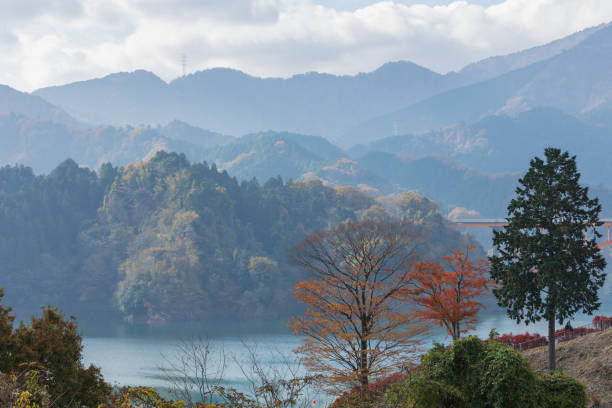 istock Lake Miyagase in autumn 1303800629