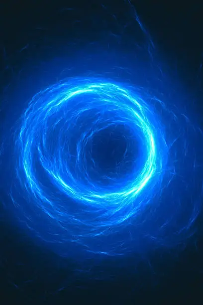 Glowing vortex of light flowing into a black hole