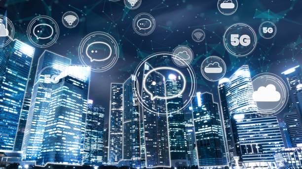 istock Smart digital city with globalization abstract graphic showing connection network 1303807692