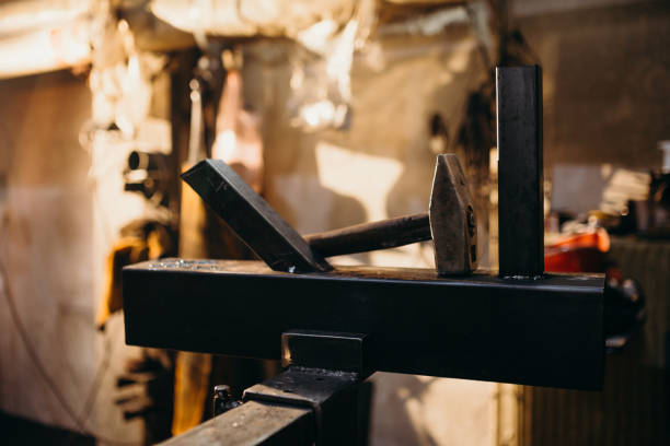 istock Welder working in a factory 1303809658