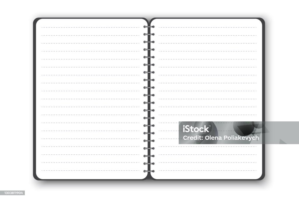 Notebook Page Vector R Open Notebook Blank Vertical Notebook Page Realistic Vector Design ...