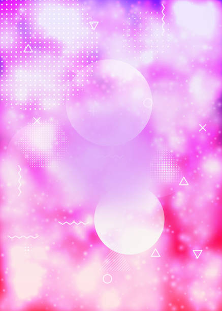 istock Fluid shapes cover with liquid dynamic background. Neon bauhaus background with fluorescent purple. 1303818174