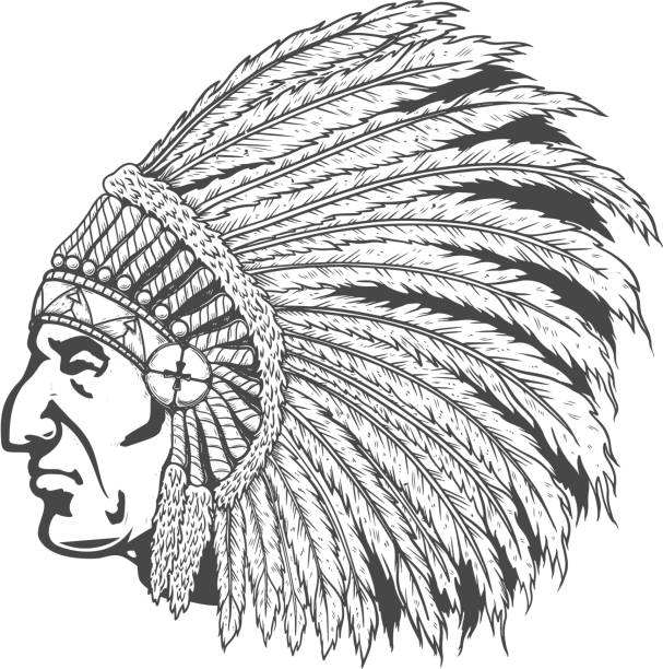 Drawing Of The Native American Headdress Tattoo Illustrations, Royalty-Free  Vector Graphics & Clip Art - iStock