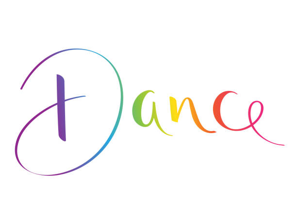 DANCE rainbow gradient brush calligraphy banner DANCE rainbow gradient vector brush calligraphy banner reggaeton dance stock illustrations