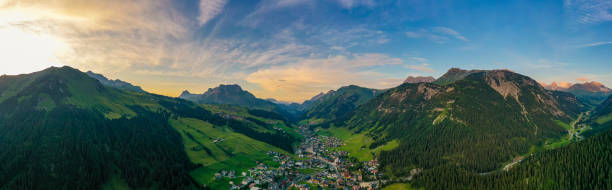 istock Lech in Vorarlberg in summer at sunset 1303833733