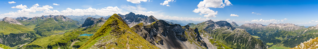 Summit of the Omeshorn near Lech am Arlberg after hiking in summer