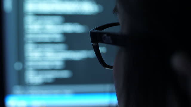 Female IT Engineer Working and coding Program at Night