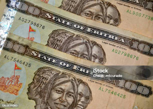 Eritrean Nakfa Bank Notes 100 Ern Triptych Portrait Of Three Women Stock Photo - Download Image Now