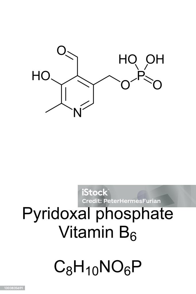 ピリドキサールリン酸、ビタミンB6の活性型、化学式 - イラスト素材...