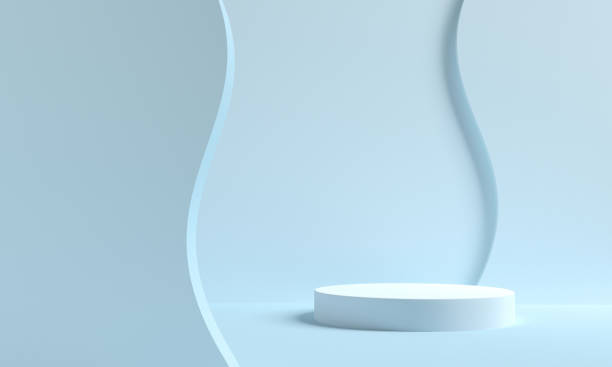 istock Minimal scene with podium and abstract background. 3d rendering 1303836852