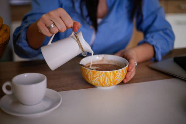 istock Oatmeal with milk stock photo 1303844072