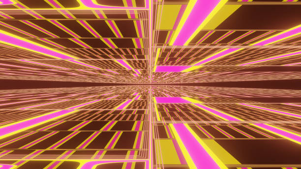 istock 3D illustration graphic through beautiful pink and yellow color straight texture and pattern seamless loop motion graphics. 1303850227