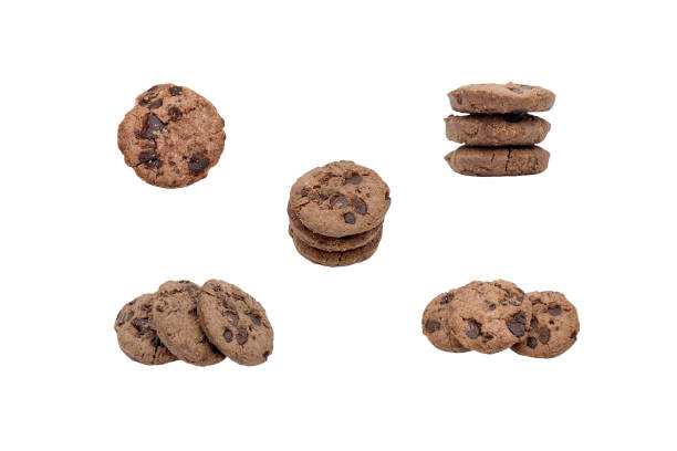 istock Chocolate chip cookies isolated on white 1303850521