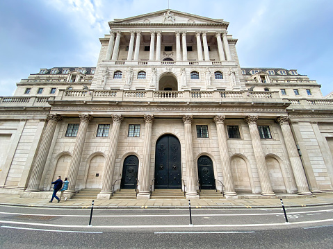 London, United Kingdom - February 21 2021: Bank of England exterior, City of London