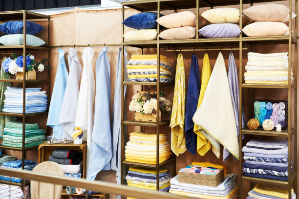 istock Colored terry towels on a shelf 1303856957