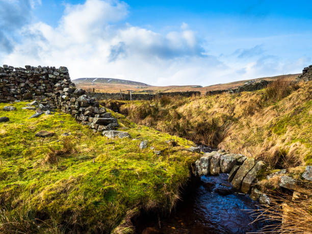 istock Dead Mans Hill with stream and wall. Yorkshire Dales 1303857146