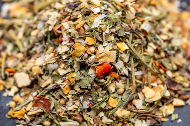 istock Dehydrated Chimichurri seasoning on black stone 1303858392