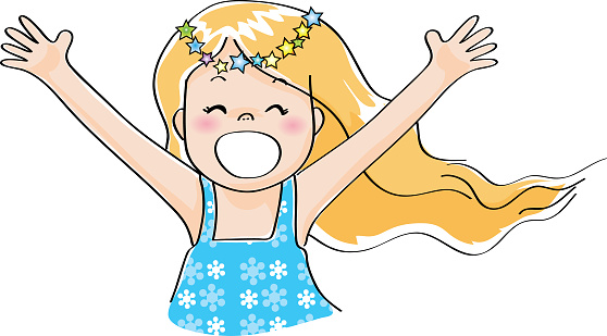 Vector Cartoon Girl Happy Open Hands Hug Stock Illustration - Download ...