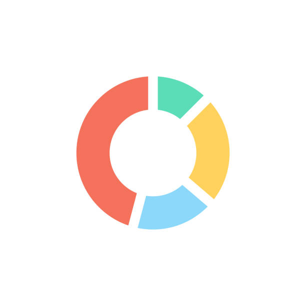 illustrations, cliparts, dessins animés et icônes de illustration vectorielle d’icône de diagramme à secteurs - circle pie chart computer graphic chart