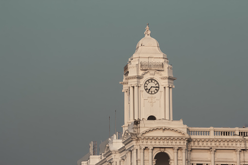 View of historic and popular clock tower, Chennai, Tamil Nadu, India